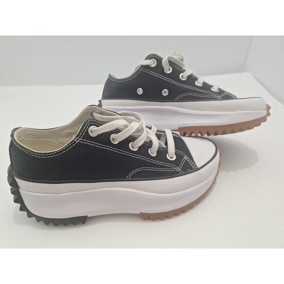 Converse Run Star Hike Low Black White Gum 168816C Womens 5.5 Mens 4- Excellent - Picture 3 of 9